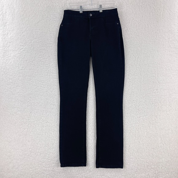 NYDJ Denim - NYDJ Jeans Womens Size 4 Black Denim Straight Legging Stretch Mid-Rise Casual‎